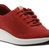 Clarks Un Rio Tie Red Nubuck Leather Sneaker -Women Boot Store CLAUNRIOT10
