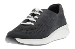 Clarks Un Rio Tie Navy Nubuck Leather Sneaker