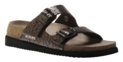 Mephisto Helda Plus Wide Width Black Zebra Leather Slide Sandal