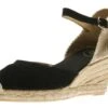 Toni Pons Lloret Black Suede Espadrille Wedge Sandal -Women Boot Store TONLLORET21