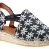 Toni Pons Noa Texa Blue White Embroidered Slip-On Espadrille Flat Sandal