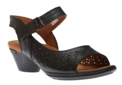 Laurel Black Perforated Sandal -Women Boot Store coblaurel01