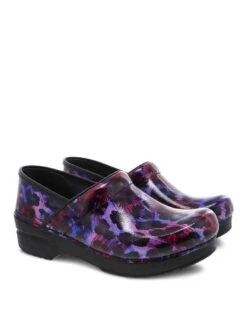 Dansko Professional Painted Leopard Patent Clog -Women Boot Store danprofplp01c