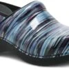 Dansko XP 2.0 Teal Striped Patent Leather Clog -Women Boot Store danxp2003