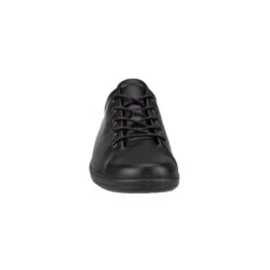ECCO Soft 2.0 Black Leather Black Sole Lace-Up Sneaker -Women Boot Store ecc20650301g