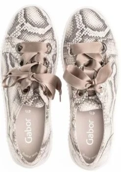 Gabor 43.330.30 Taupe Snakeskin Lace-Up Sneaker -Women Boot Store gab43 330 30c
