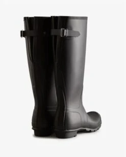 Hunter Women's Black Tall Back Adjustable Rain Boots -Women Boot Store hunw2489301d