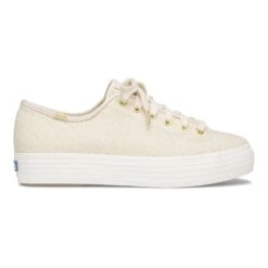 Keds Triple Kick Beige Lace-Up Platform Tennis Sneaker -Women Boot Store kedtriplekick08a