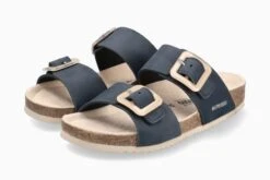 Mephisto Madison Navy Leather Slide Sandal -Women Boot Store mepmadison03d