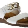 Victoria White Leather Embellished Slide Sandal