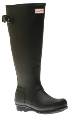 Women Boot Store 33 Hunter Women's Black Tall Back Adjustable Rain Boots