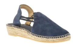 Toni Pons Nuria Navy Suede Slip-On Espadrille Flat Sandal