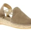 Toni Pons Nuria Taupe Suede Slip-On Espadrille Flat Sandal