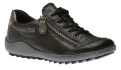Remonte Ottawa Black Leather Lace-Up Sneaker