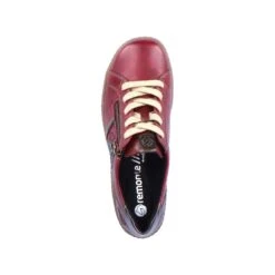 Remonte Cristallino Wine Leather Lace-Up Sneaker -Women Boot Store remr142635d