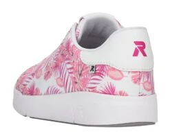 Leinen White Tropical Pink Palm Lace-Up Sneaker -Women Boot Store rev4190332c