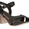 Remonte Talamon Black White Polka Dot Block Heel Sandal -Women Boot Store ried215102