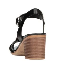 Remonte Talamon Black White Polka Dot Block Heel Sandal -Women Boot Store ried215102c