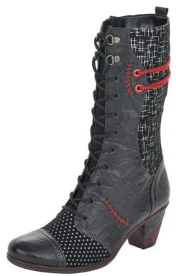 Remonte Ottawa Black Red Mid-Calf Boot