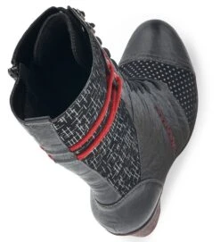 Remonte Ottawa Black Red Mid-Calf Boot -Women Boot Store ried879102b