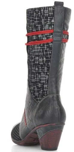 Remonte Ottawa Black Red Mid-Calf Boot -Women Boot Store ried879102c