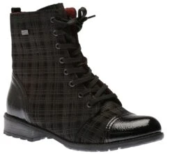 Women Boot Store 21 Remonte Largo Black Grey Tartan Ankle Dress Boot