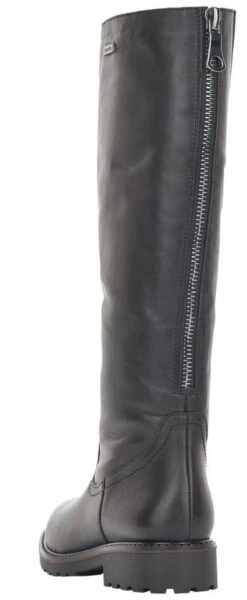 Remonte Cristallino Black Leather Tall Boot -Women Boot Store rier657601c