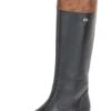 Remonte Cristallino Black Brown Leather Tall Boot -Women Boot Store rier658102