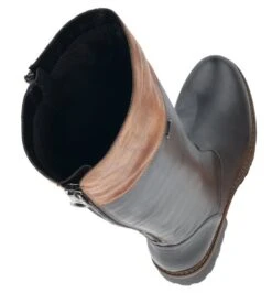 Remonte Cristallino Black Brown Leather Tall Boot 8 Remonte Cristallino Black Brown Leather Tall Boot -Women Boot Store rier658102b