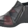 Remonte Cristallino Black Wine Leather Ankle Boot -Women Boot Store rier767402