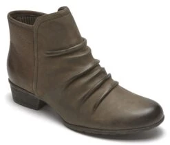 Rockport Gratasha Panel Stone Nubuck Leather Ankle Boot