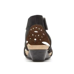 Rockport Hollywood Black Leather Hi Caged Sandal -Women Boot Store rochollywoodh01c