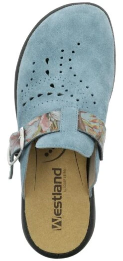 Korsika 345 Light Blue Nubuck Leather Clog -Women Boot Store rom15345 28521b