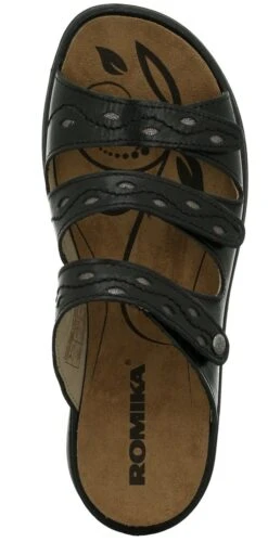 Ibiza 66 Black Leather Slide Sandal -Women Boot Store rom16066 43100b