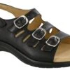 Mystic Black Leather Slingback Sandal