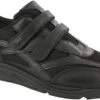 TMV Black Leather Mesh Walking Shoe